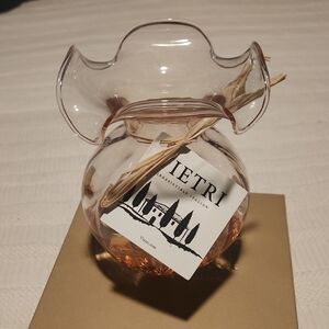 Vietri Glass Vase with Warm Orange Hues